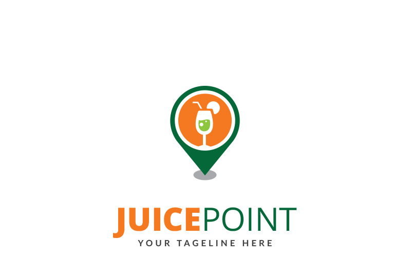 Download Шаблон логотипа "Juice Point Logo Template" / Juice Point Logo Template - Шаблон логотипа на тему графика app delivery drink find fresh fruit juice lemon local locate location map maps market media mobile natural nature orange phone