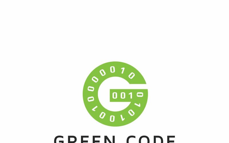 绿色代码徽标模板
