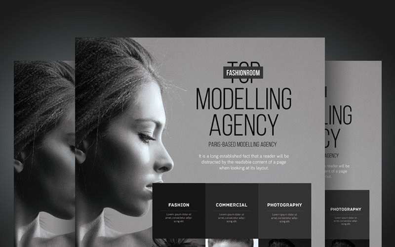 Model Agency Flyer - mall för företagsidentitet