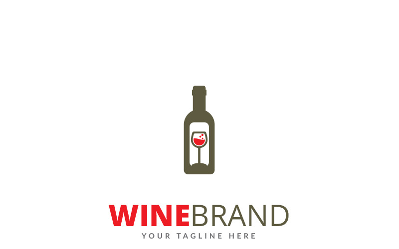 Modèle de logo de marque de vin