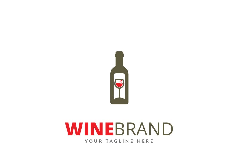 Modelo de logotipo de marca de vinho