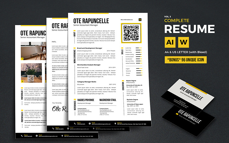 Download Резюме "Ote - Modern Resume Template" / Ote - Modern Resume Template - Резюме на тему графика resume template cv coverletter microsoftword creative design clean professional curriculumvitae modern simple word job