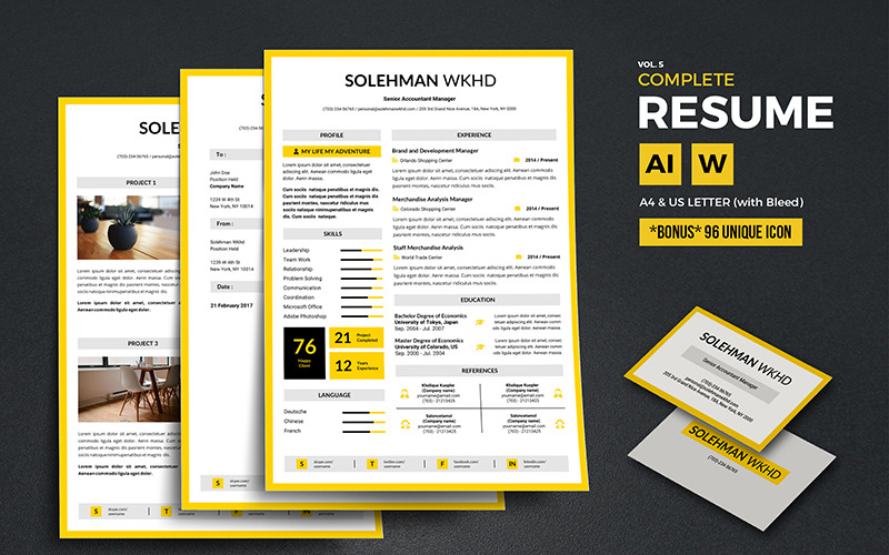 Download Резюме "Solehman - Modern Resume Template" / Solehman - Modern Resume Template - Резюме на тему графика resume template cv coverletter microsoftword creative design clean professional curriculumvitae modern simple word job