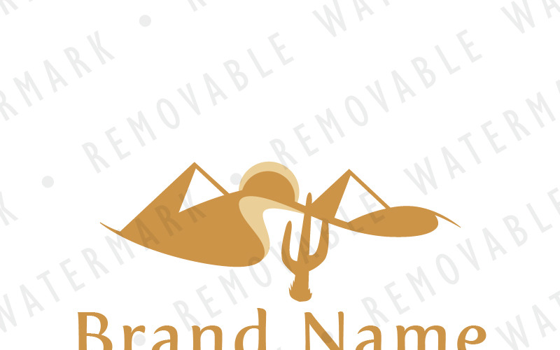 Download Шаблон логотипа "Desert Dunes Logo Template" / Desert Dunes Logo Template - Шаблон логотипа на тему графика travel desert pyramid sun egypt vault adventure tomb sand exotic sahara logo design template tour archeology resort landscaping realty construction