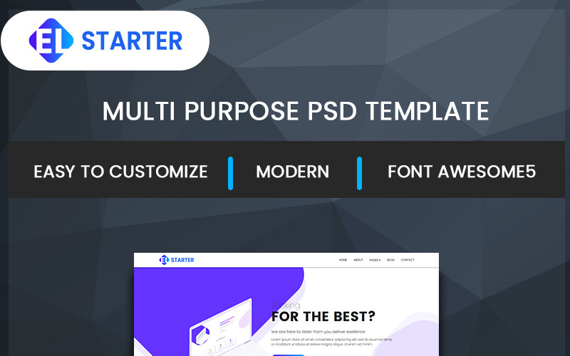 Download PSD шаблон "EL-Starter PSD Template" / EL-Starter PSD Template - Адаптивный PSD шаблон на тему архитектура psd agency modern it-template web-service