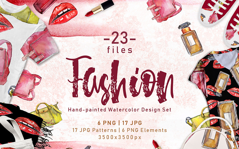 Download Иллюстрация "Fashion Accessories PNG Watercolor Set - Illustration" / Fashion Accessories PNG Watercolor Set - Illustration - Иллюстрация на тему графика watercolor illustration background colorful drawn clothes sketch fashion glamour graphic posing clothing collection model style design casual lips sexy character