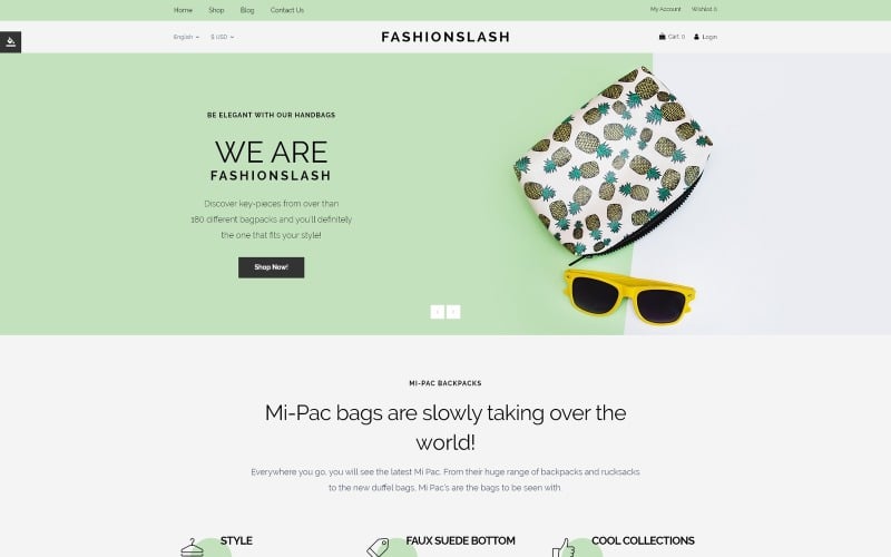 Fashionslash - Modelo OpenCart de produto único para moda extravagante