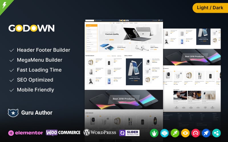 GoDown - Многоцелевая тема WooCommerce для электроники