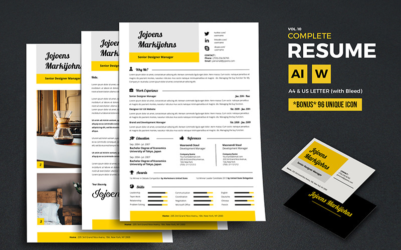 Download Резюме "Jojoens - Modern Resume Template" / Jojoens - Modern Resume Template - Резюме на тему графика resume template cv coverletter microsoftword creative design clean professional curriculumvitae modern simple word job