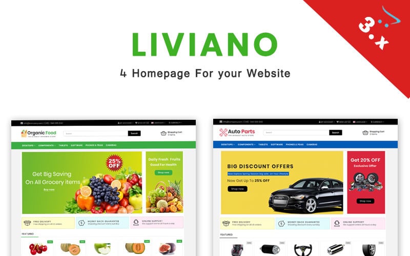 Liviano - E-handel Multipurpose OpenCart-mall