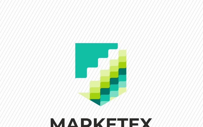 Download Шаблон логотипа "Marketex Logo Template" / Marketex Logo Template - Шаблон логотипа на тему графика app arrow bar blue brand branding business chart corporate eco energy finance green growth identity logo market marketing money shield