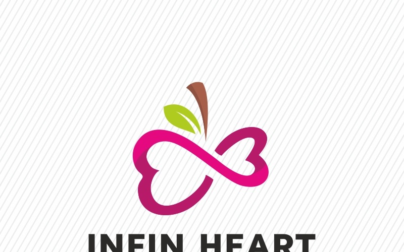 Modello di logo del cuore infinito
