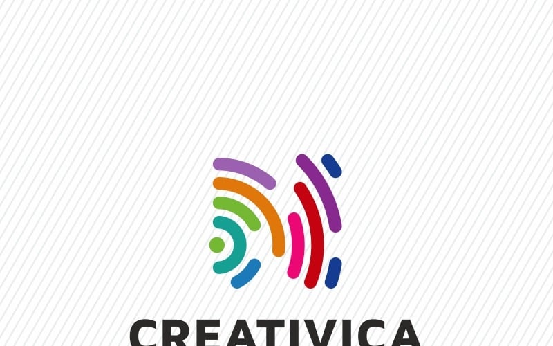 Modelo de Logotipo de Linha Colorida Creativica