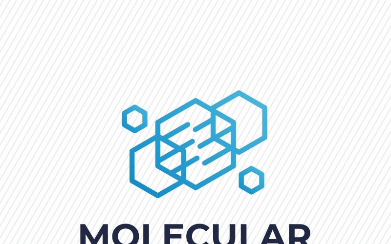 Download Шаблон логотипа "Molecular Logo Template" / Molecular Logo Template - Шаблон логотипа на тему графика alchemy atom black and white blue box chemistry clean construction cube flat hexagon hexagonal internet media modern molecule product professional