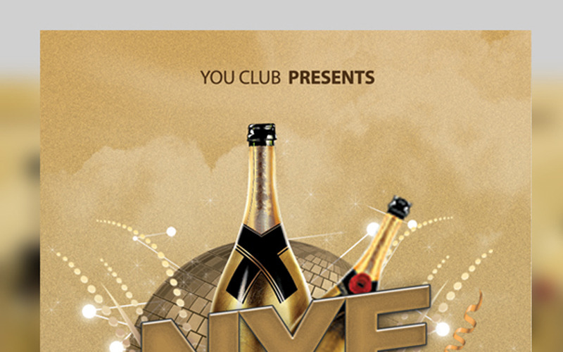 New Year Party Celebrations Flyer Template - Huisstijl sjabloon