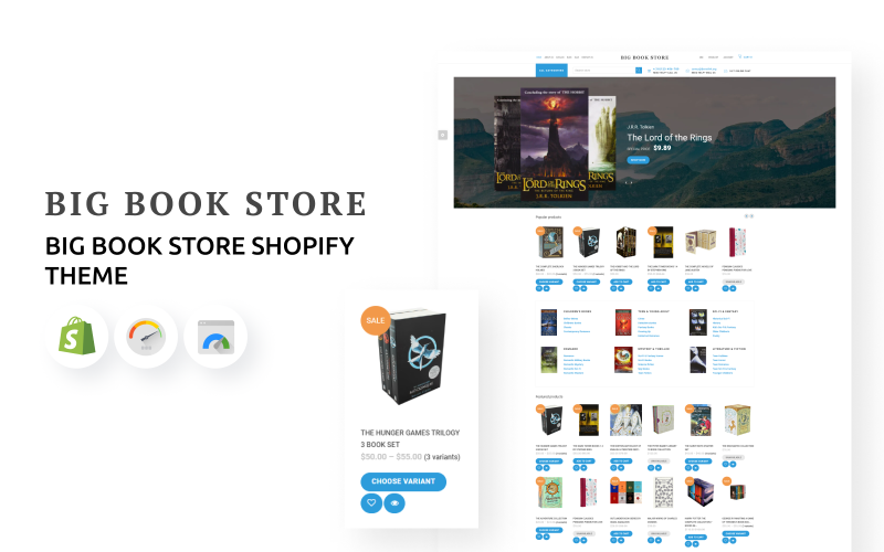 Stor bokhandel - e-handel Shopify-tema
