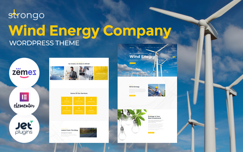 Strongo - WordPress-thema voor zonne- en windenergie