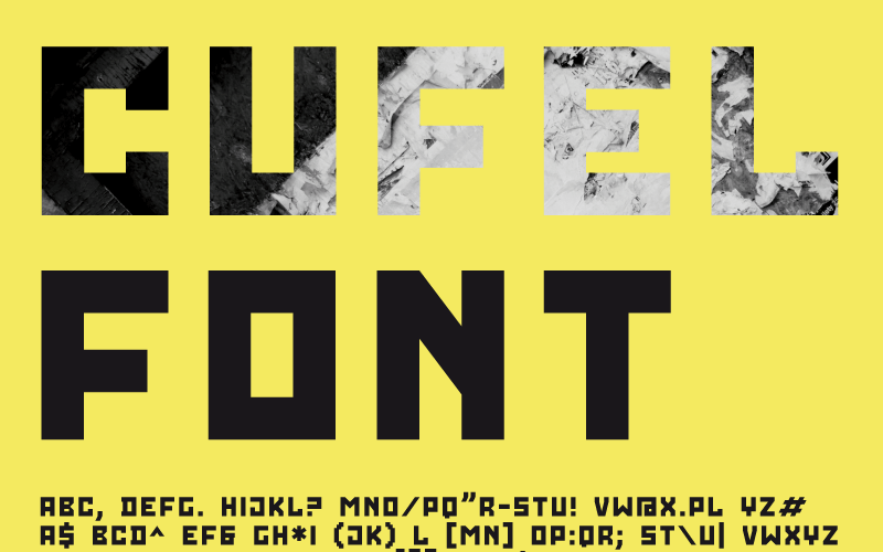 Download Шрифт "CUFEL Creative Font" / CUFEL Creative Font - Шрифт на тему графика billboard block bold clean computer console contemporary creative design digital display futuristic game geometric headline logo minimalistic modern modular pixel