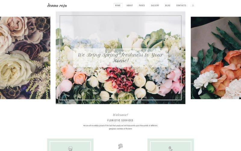 Donna Rosa - Sofistikerad Floristbyrå Joomla-mall
