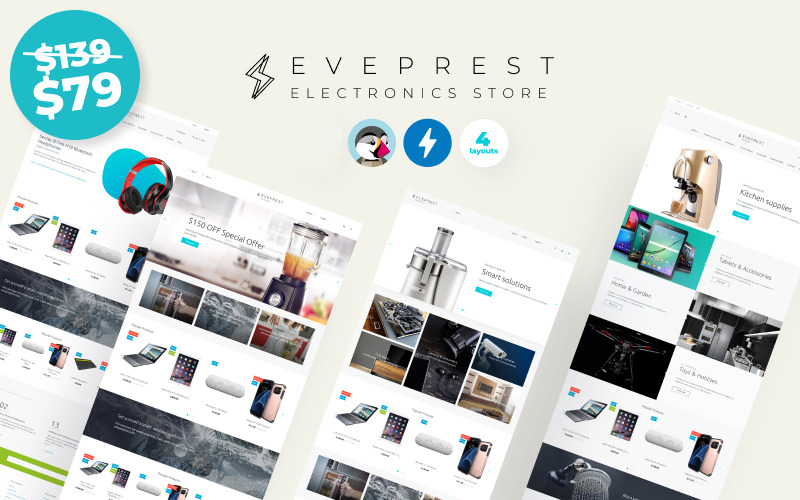 Eveprest Electronics 1.7 - Thème PrestaShop pour magasin d'électronique
