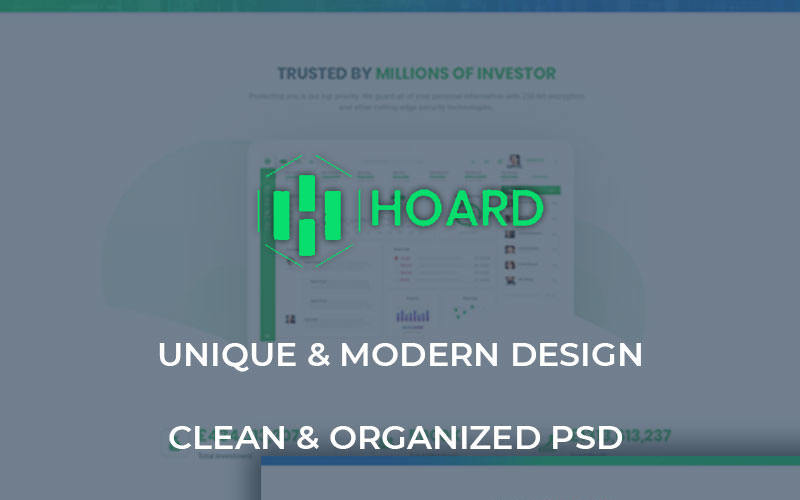 Download PSD шаблон "Hoard - Investment Website PSD Template" / Hoard - Investment Website PSD Template - PSD шаблон на тему букмекерская контора bitcoin investment mining trading btc crypto currency dollar doubble money financing hyip local altcoin automated buy coin cryptocurrency ico initial