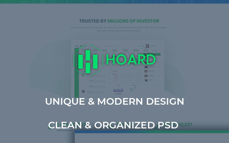 Hoard - PSD-Vorlage für Investment-Websites