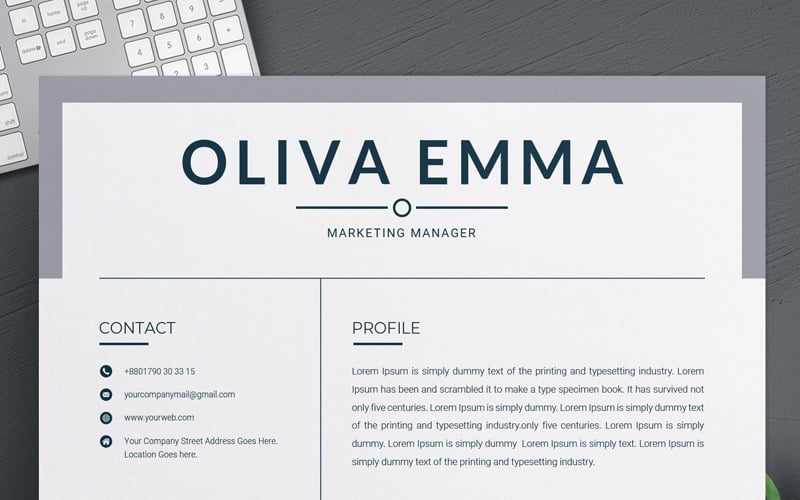Marketing manager Resume Template
