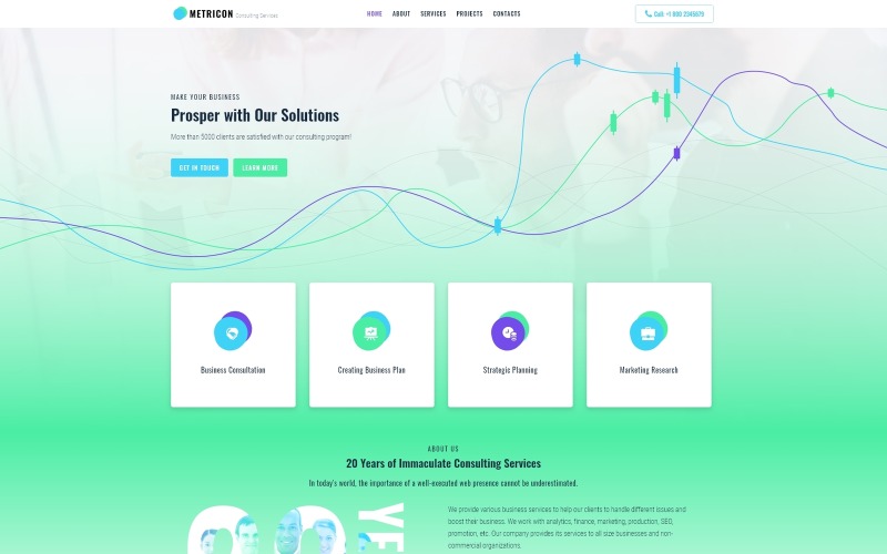 Metricon - Zakelijk WordPress Elementor-thema voor bedrijven