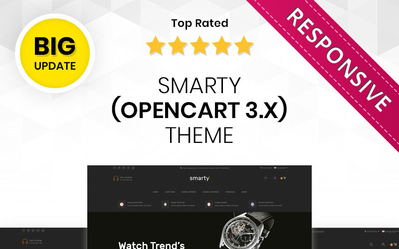 Smart Watch: la plantilla OpenCart receptiva de Mega Store