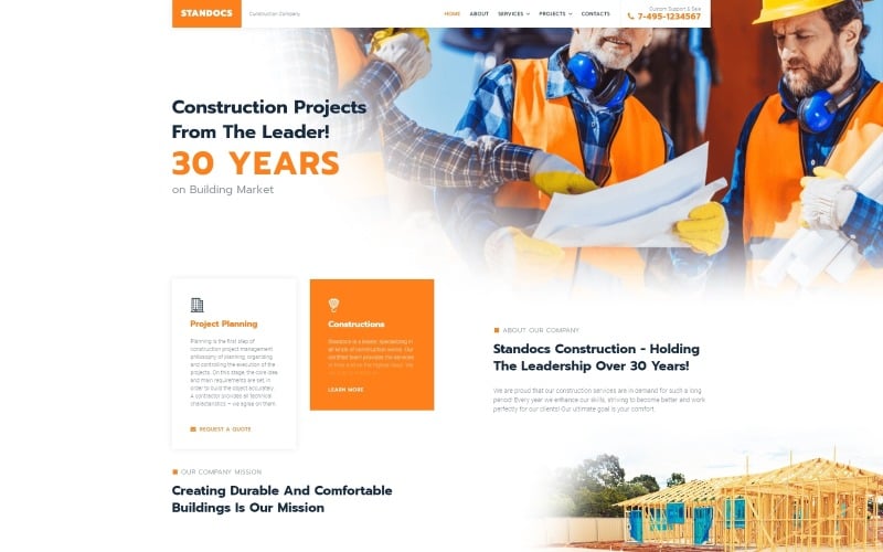 Standocs - Construction Company WordPress Elementor Teması
