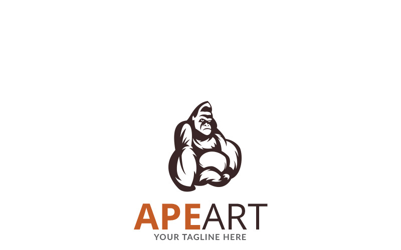 Download Шаблон логотипа "Ape Art Logo Template" / Ape Art Logo Template - Шаблон логотипа на тему графика animals logo ape geek app business children chimp glasses clever creative studio creativity bowtie cute monkey fun games gaming gorilla