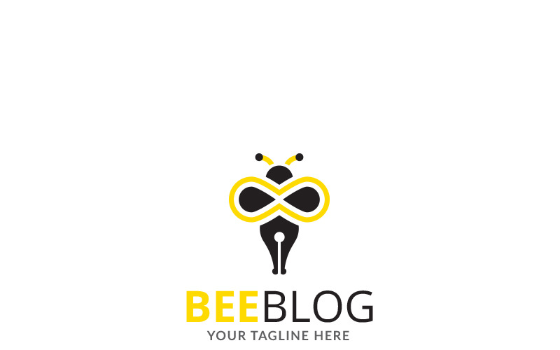 Download Шаблон логотипа "Bee Blog Design Logo Template" / Bee Blog Design Logo Template - Шаблон логотипа на тему графика abstract bee games logo branding creative entertainment flash fun game apps blog buzz development studio talk honey mobile modern online