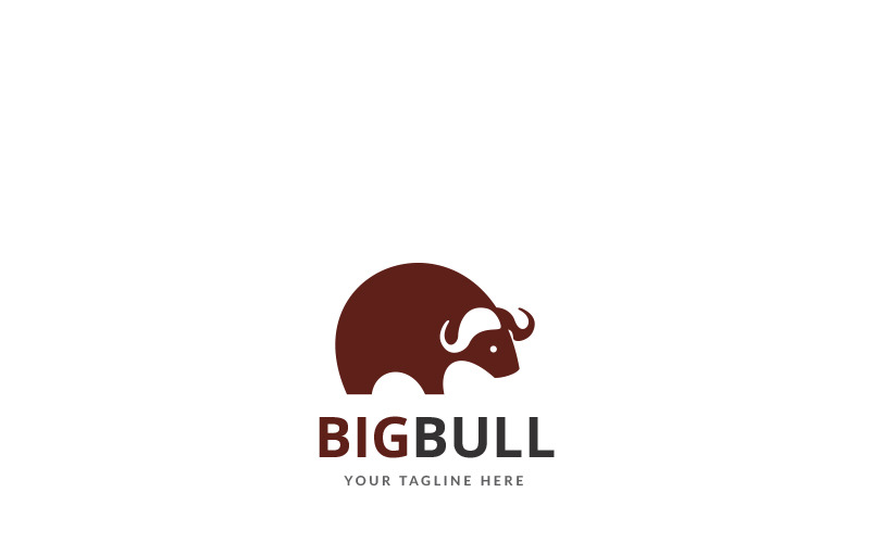 Download Шаблон логотипа "Big Bull Design Logo Template" / Big Bull Design Logo Template - Шаблон логотипа на тему графика animals brand buffalo bull head logo business capital cloth company elegant finance invest investment mark minimal power shirt strong unique