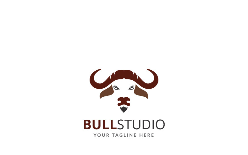 Download Шаблон логотипа "Creative Bull Studio Logo Template" / Creative Bull Studio Logo Template - Шаблон логотипа на тему графика buffalo bull head logo mark business charge charger company consult dynamic energy fast finance forex horn huge large market men