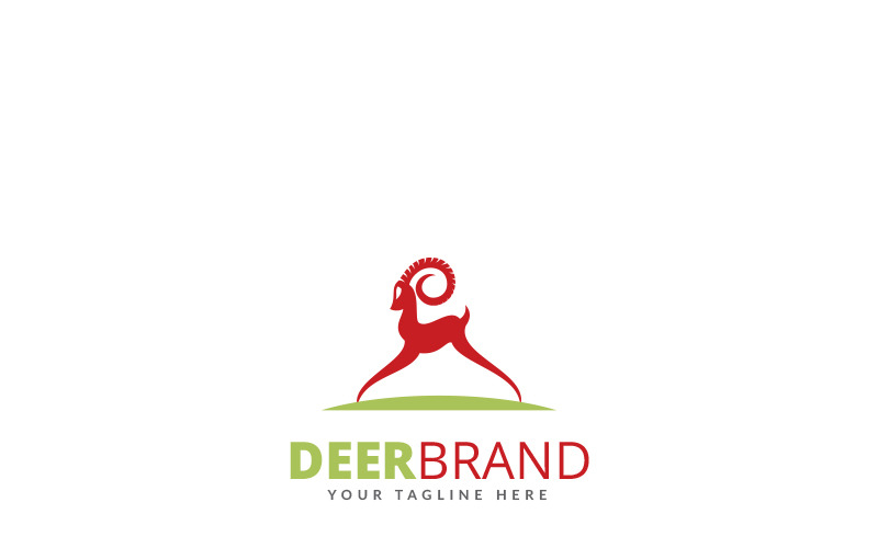 Download Шаблон логотипа "Deer Brand Logo Template" / Deer Brand Logo Template - Шаблон логотипа на тему графика abstract animal backdrop blue card cartoon color company decoration deer design drawing element empty graphic green greeting icon illustration jump