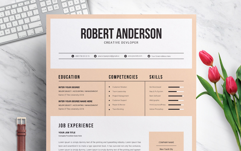 Download Резюме "Designer & Developer Modern Resume Template" / Designer & Developer Modern Resume Template - Резюме на тему графика resume template for pages mac word professional cv clean design minimalist resumeundefined