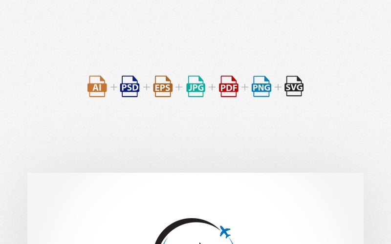 Download Шаблон логотипа "Fly Travels Logo Template" / Fly Travels Logo Template - Шаблон логотипа на тему графика travels fly logo logo-template aeroplan plane cricle agency tour home house hotel flight package tour-travel property webstrot outdoors sports trip