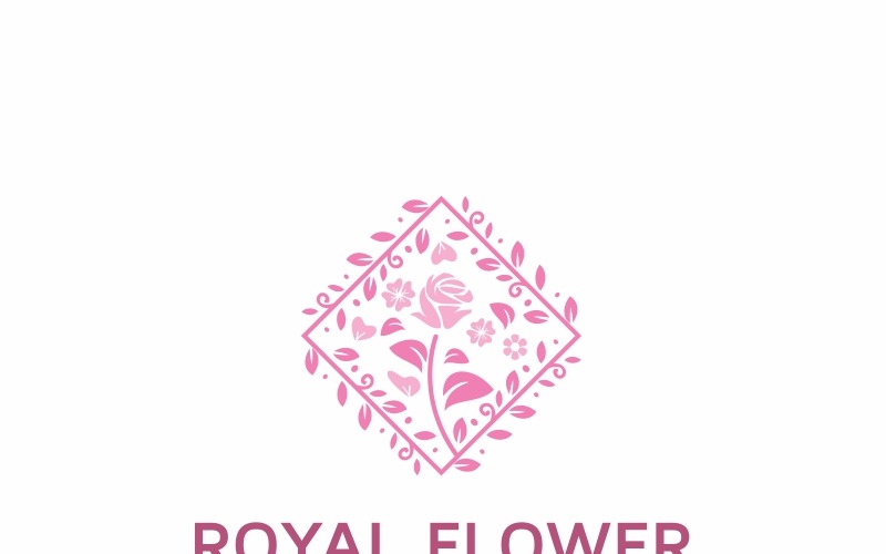 Kraliyet Çiçek Logo Şablonu