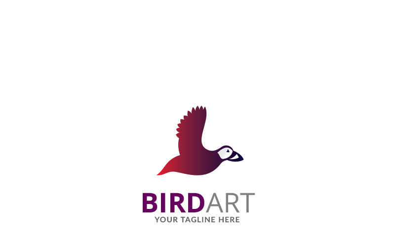 Kuş Sanat Tasarım Logo Şablonu