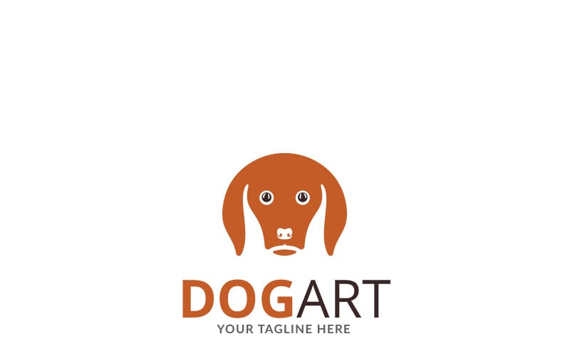 Modèle de logo d'art de chien