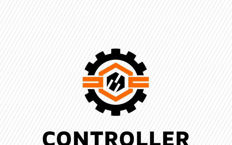 Modello di logo dell'ingranaggio del controller