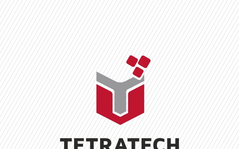 Modello di logo della lettera T di Tetratech