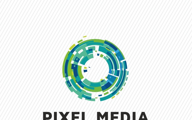 Modelo de logotipo Pixel Media