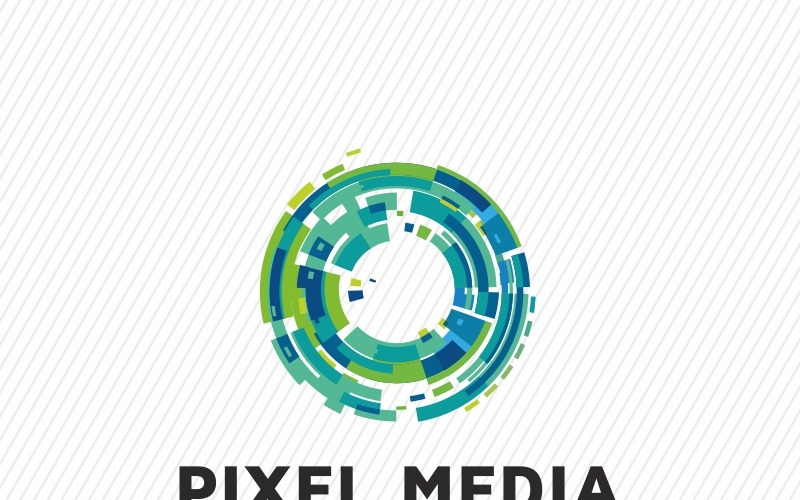 Download Шаблон логотипа "Pixel Media Logo Template" / Pixel Media Logo Template - Шаблон логотипа на тему графика 3d ball logo clean brand colorful creative tree developer digital identity elegant entertainment geek group ideal internet it community media
