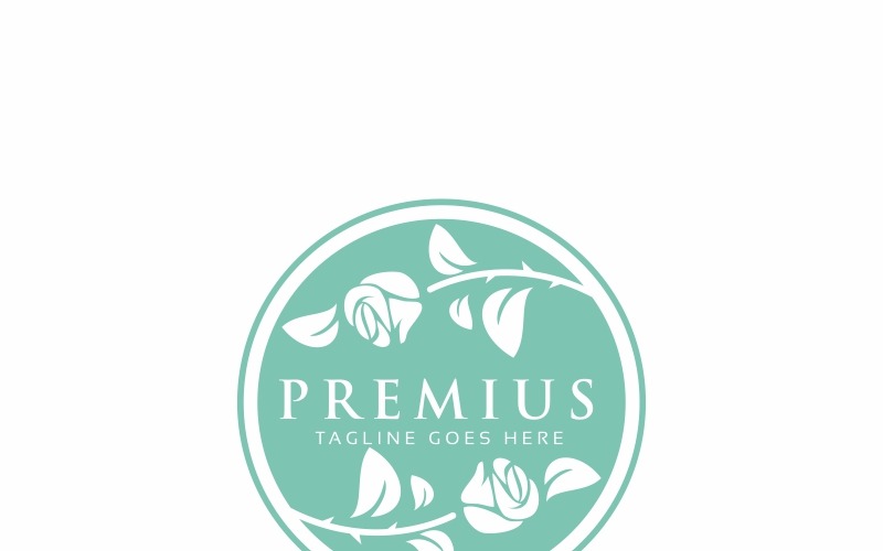 Premium blomma logotyp mall