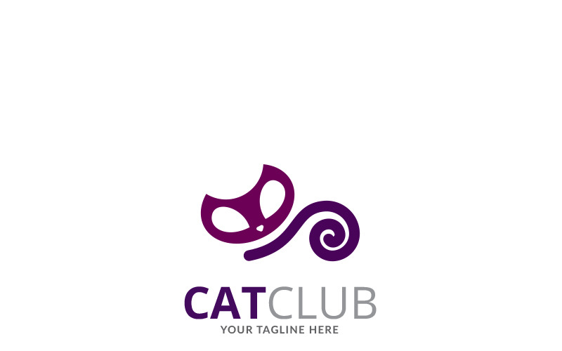 Шаблон логотипа Cat Art