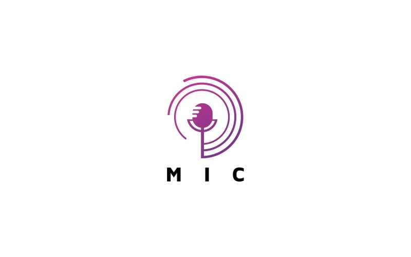 Шаблон логотипу мікрофон