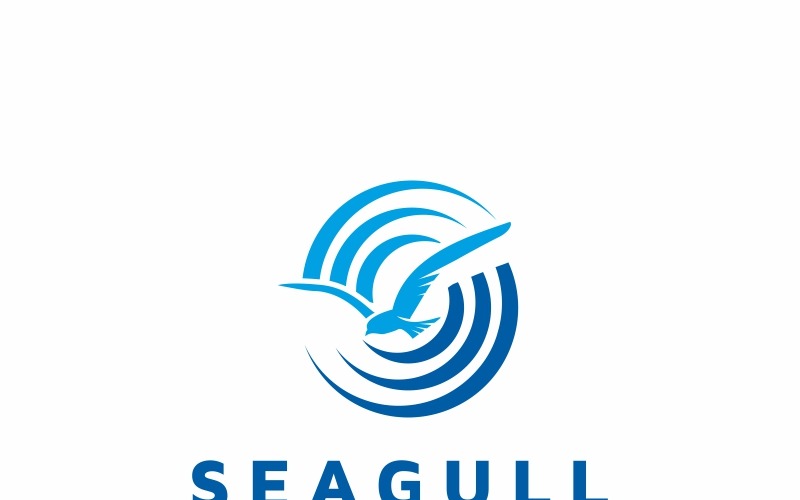 Download Шаблон логотипа "Seagull Logo Template" / Seagull Logo Template - Шаблон логотипа на тему графика air airline airways blue cloud clouds destination fly holidays logo navy seagull summer sun sunny template transport travel vector yellow