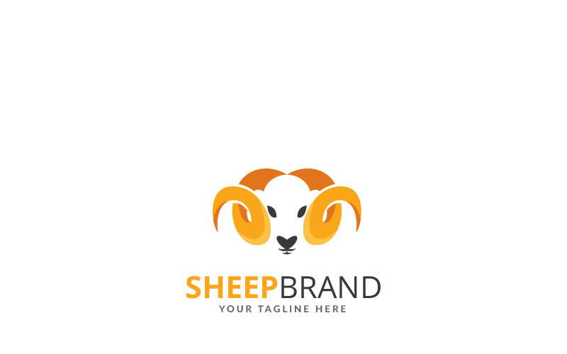 Download Шаблон логотипа "Sheep Brand Design Logo Template" / Sheep Brand Design Logo Template - Шаблон логотипа на тему графика animal animal logo black and white sheep graphic icon iconic logo negative space print professional simple vector web