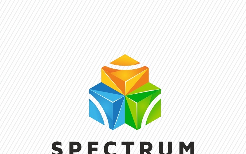 Spectrum Polygon Box Logo Şablonu